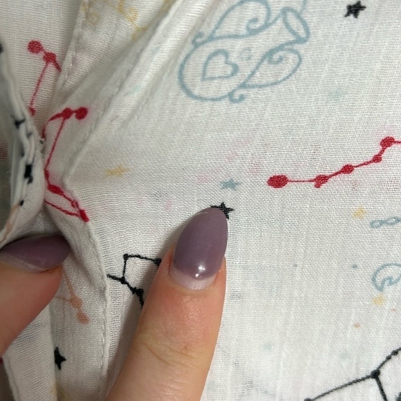 ModCloth Zodiac Sign Button Down Lightweight Novelty Print Shirt Size XS - Picture 7 of 16